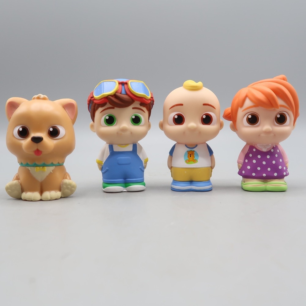 Lot of 4 CocoMelon Family Figure Set JJ YoYo‎ TomTom Bingo Jazwares 2022 Moonbug
